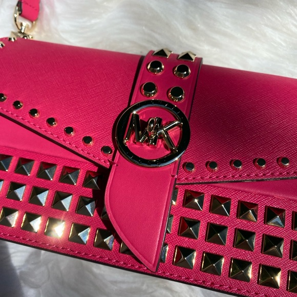 Michael Kors Greenwich Studded Leather convertable bag - Picture 9 of 11